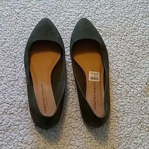 Olive green flats